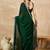 Green sequinned satin saree