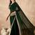 Green embroidered satin saree