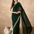 Green embroidered satin saree