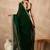 Green embroidered satin saree