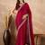 Maroon embroidered border banarasi saree