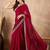Maroon embroidered border banarasi saree