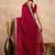 Maroon embroidered border banarasi saree