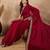 Maroon embroidered border banarasi saree
