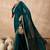 Teal embroidered satin saree
