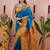 Blue woven design zari silk blend banarasi saree