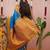 Blue woven design zari silk blend banarasi saree