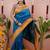 Blue woven design zari silk blend banarasi saree