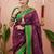 Purple woven design zari silk blend banarasi saree
