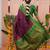 Purple woven design zari silk blend banarasi saree