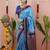 Blue woven design zari silk blend banarasi saree