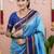 Blue woven design zari silk blend banarasi saree