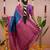 Blue ethnic motifs zari silk blend banarasi saree
