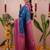 Blue ethnic motifs zari silk blend banarasi saree
