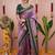 Purple woven design zari silk blend banarasi saree
