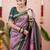 Purple woven design zari silk blend banarasi saree