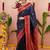 Navy blue ethnic motifs zari silk blend banarasi saree