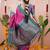 Pink ethnic motifs zari silk blend banarasi saree
