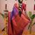 Purple woven design zari silk blend banarasi saree