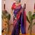 Purple woven design zari silk blend banarasi saree