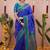 Blue ethnic motifs zari silk blend banarasi saree
