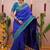 Blue ethnic motifs zari silk blend banarasi saree