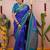Blue ethnic motifs zari silk blend banarasi saree