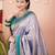 Purple ethnic motifs zari silk blend banarasi saree
