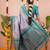 Purple ethnic motifs zari silk blend banarasi saree