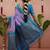 Purple woven design zari silk blend banarasi saree