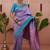 Purple woven design zari silk blend banarasi saree