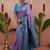 Purple woven design zari silk blend banarasi saree