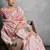 Pink floral silk cotton tussar saree