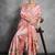 Pink floral silk cotton designer tussar saree