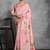 Pink floral silk cotton designer tussar saree