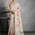 Beige floral silk cotton designer tussar saree