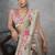 Beige floral silk cotton designer tussar saree