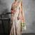 Beige floral silk cotton designer tussar saree