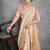 Beige floral silk cotton tussar saree