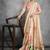 Beige floral silk cotton tussar saree
