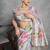 Silver floral silk cotton designer tussar saree