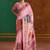Pink floral silk blend banarasi saree