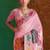 Pink floral silk blend banarasi saree