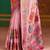 Pink floral silk blend banarasi saree