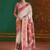 Off white floral silk blend banarasi saree