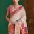 Off white floral silk blend banarasi saree