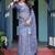 Purple floral zari  linen saree