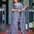 Purple floral zari  linen saree