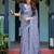 Purple floral zari  linen saree