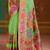 Lime floral silk blend banarasi saree